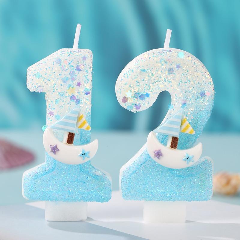 Smooth Sailing Ocean Series Digital Candles Handmade DIY with Small Boat Decoration Party Celebrating Creative Candles