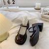 French small fragrant style Mary Jane small leather shoes women's spring 2025 new girl bow height and thinness single shoes