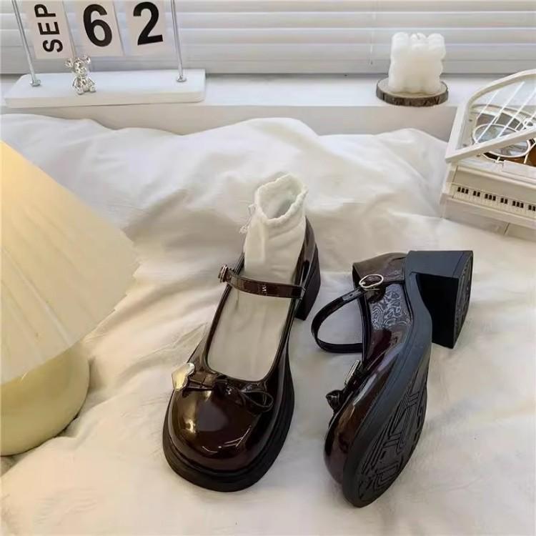 French small fragrant style Mary Jane small leather shoes women's spring 2025 new girl bow height and thinness single shoes
