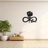 Iron Wall Art Black Rose Infinite Symbol Romantic Home Decor Gift for Wedding Anniversary Mother Day Modern Living Room Bedroom Decor