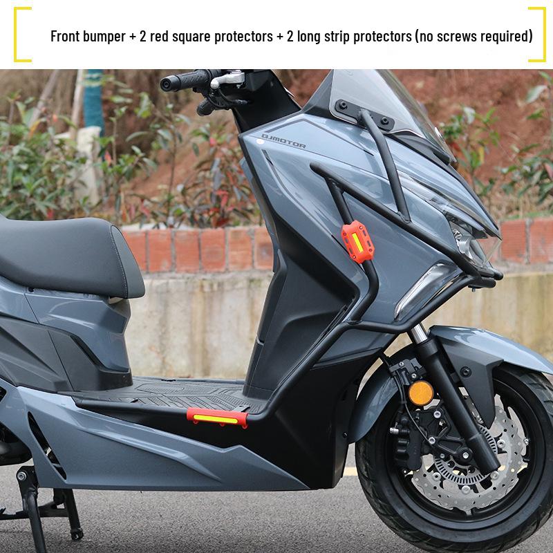 QJ250 Motorcycle Front/Rear Bumpers, Exhaust Guards, and Rear Luggage Rack
