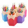 Lovely Color-blocking Desktop Pen Holder Home Makeup Brush Storage Box Container