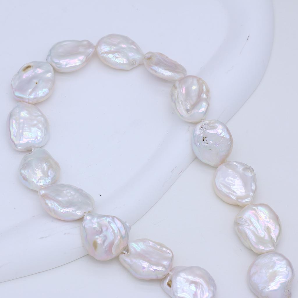 1String, 18×20-20×22mm Baroque Natural Freshwater Irregular Pearls 36cm Loose Beads for Handmade Jewelry Craft Supplies, DIY Holiday Gifts