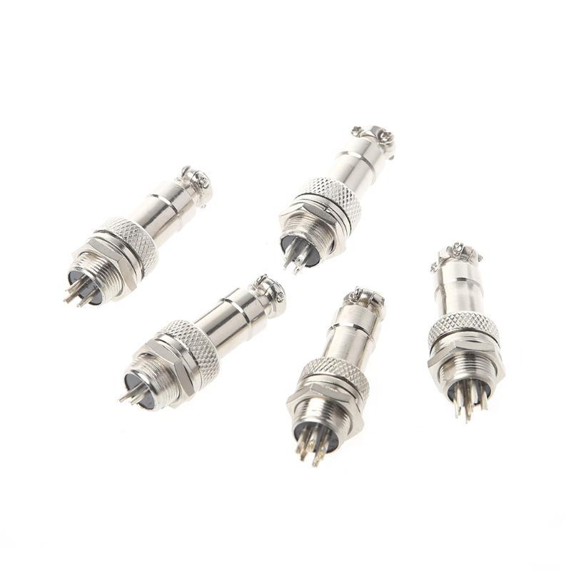1 Set GX12 2/3/4/5/6 Pin Panel Mount Metal Aviation Wire Connector Male & Female Circular Aviation Plug Socket
