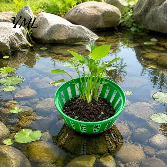 Langlebige Kunststoff-Netzkörbe Hydroponischer Pflanzkorb, Pflanzkorb mit Schlitzen für Pflanzenzucht, Tauchbare Wasserpflanzenhalter für Teiche Aquarien Aquarien