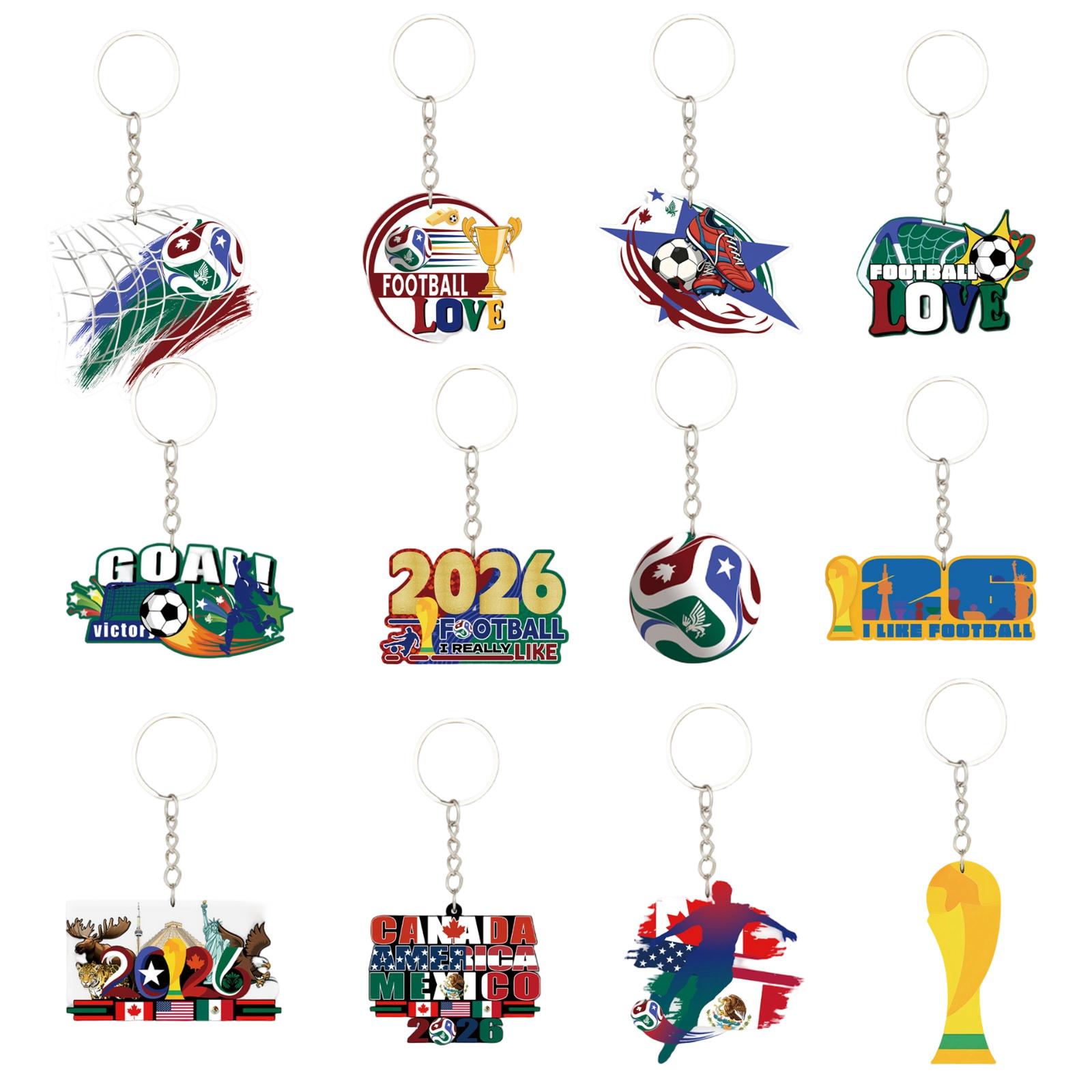 World Theme Keychain Football Fan Souvenir Key Ring