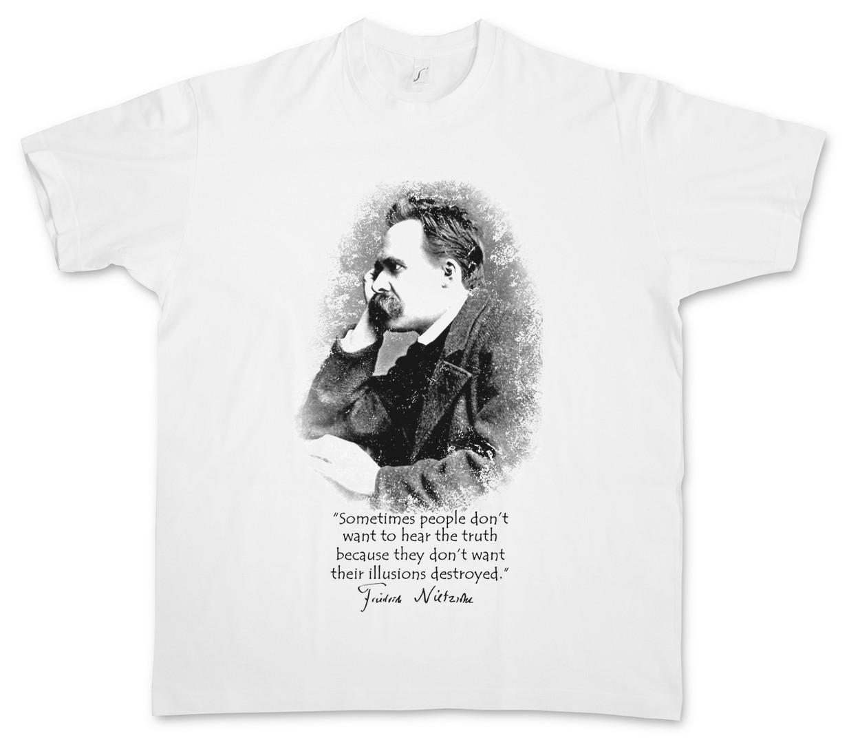 FRIEDRICH NIETZSCHE ILLUSIONS T-Shirt Mens Womens Tees Top Quote Illusions Truth Nihilism 2XL