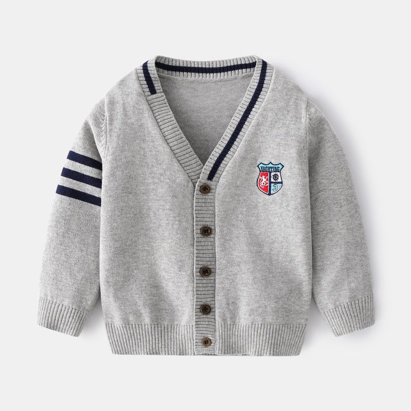 Boys' Preppy Style Casual Sweater Kidsren's Knitwear Jacket Toddler Spring and Autum Kidsren's Clothing Baby Boy Long-Sleeved Cardigan