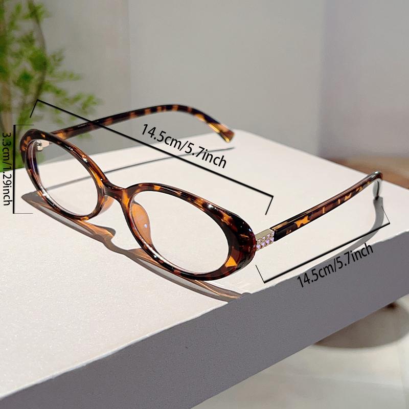 Oval Glasses Women New Vintage Korean Style Blue Light Blocking Optical Frames Trendy Simple Decorative Eyeglasses