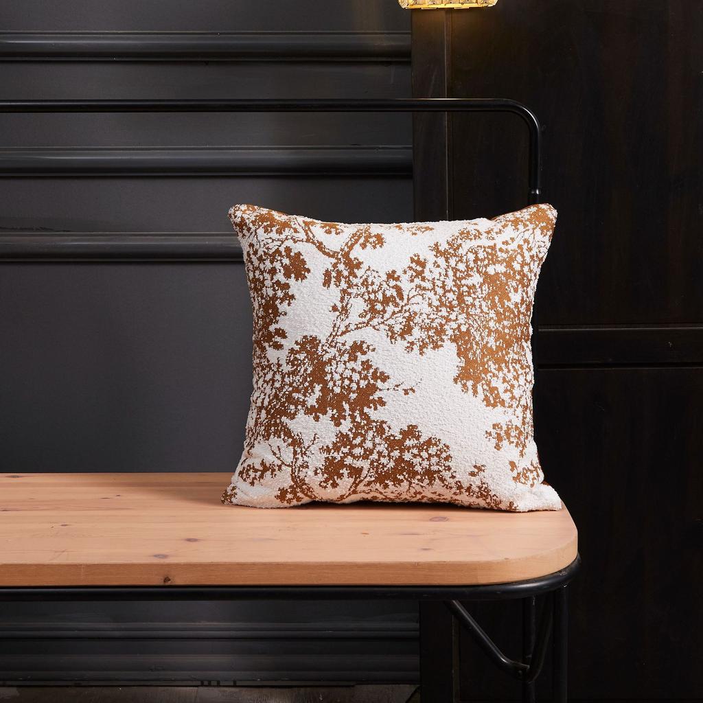 Jacquard Ink Small Cattail Pillowcase Home Living Room Pillow Backrest Invisible Zipper Four-sided Locking