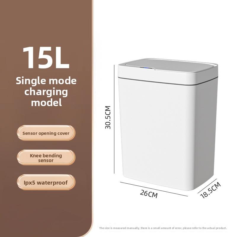 Touch-free Smart Open Lid Trash Can Automatic Packaging Smart Trash Can Bathroom Gap Garbage Storage Bucket