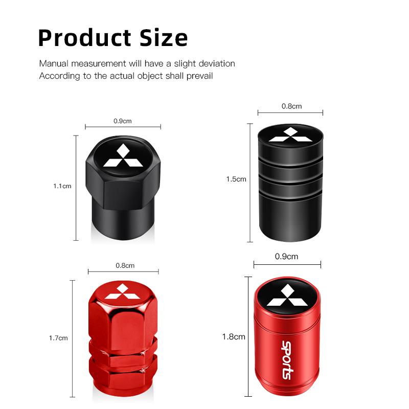 Car Tyre Wheel Valve Cap Cover Auto Accessories For Mitsubishi Lancer Ralliart ASX Mirage Pajero Xpander Attrage L200 Eclipse