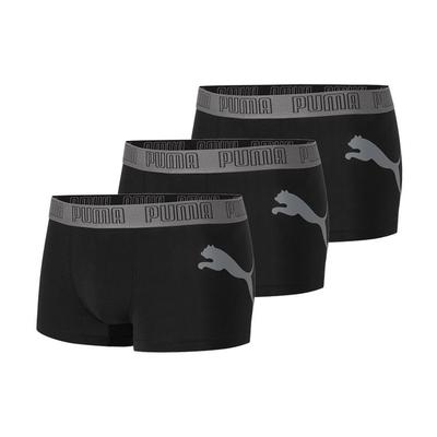 Solid Color Logo Print Sports Casual Boxer Briefs Men Underwear Black 701220208-001