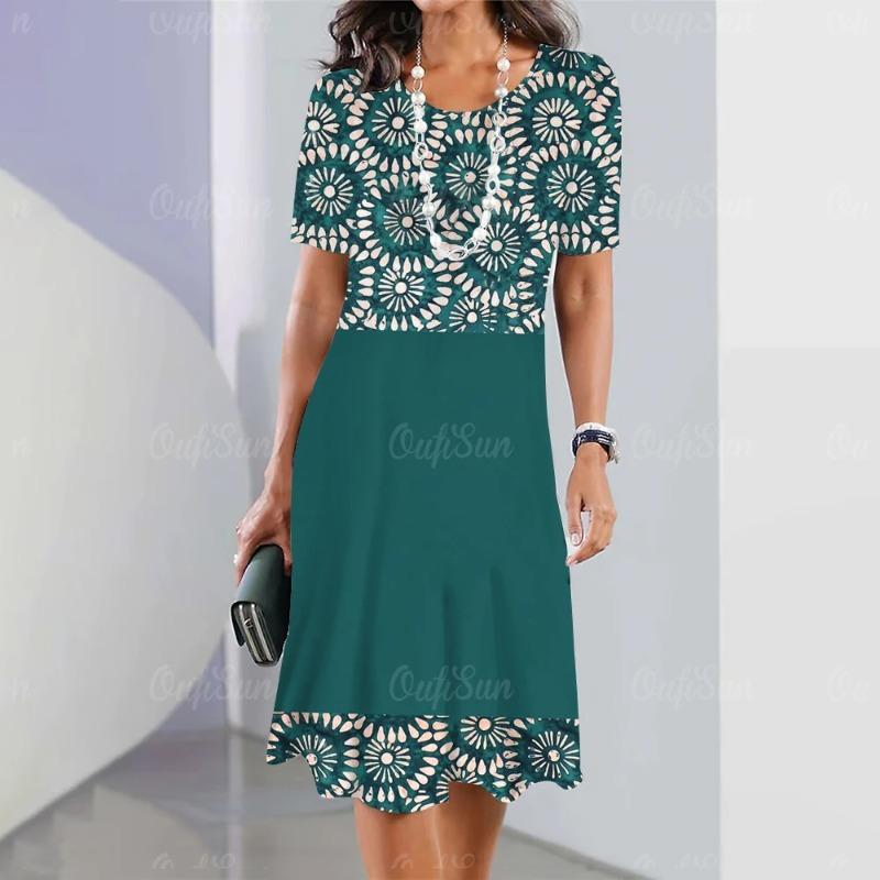 Fashion Trend Ladies Dresses Summer Print Dresses Vintage Tops Fashion Party Casual Loose