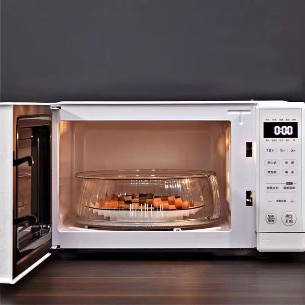 Tall Microwave Glass Plate Cover with Handle - Clear Splatter Guard for Pasta & Leftovers