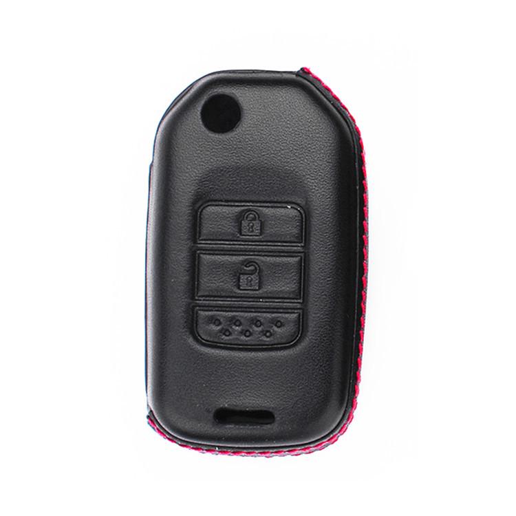 4D Genuine Leather Car Key Case for Honda Spirior, Fit, and Accord Folding Keys
