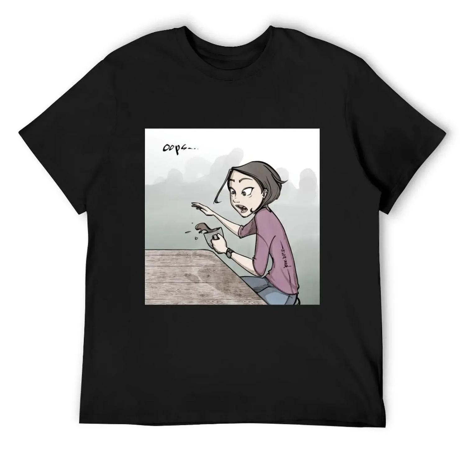 

coffee spill T-Shirt croswit shirt man animal prinfor boys graphic t shirt vintage mens graphic t-shirts anime XXXXXL чорний