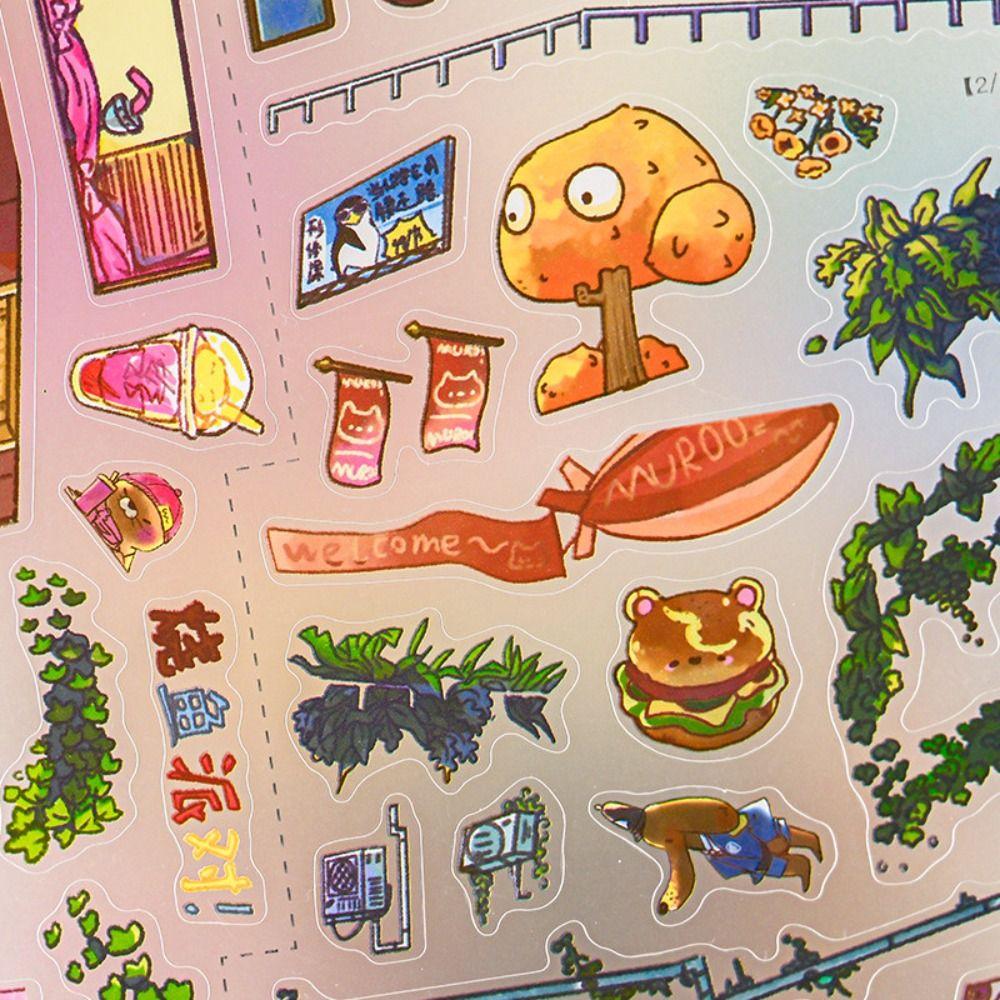 Weekend To City Series Miniature Landscape Sticker DIY Cabin Scene Sticker New Toy Game Sticker