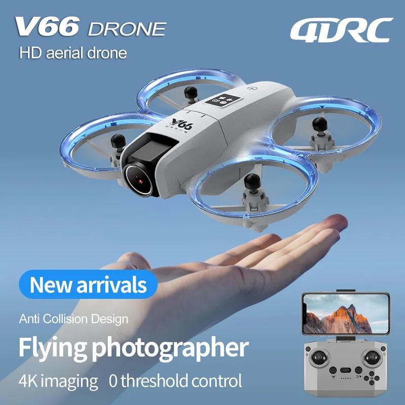 Kids Toys Gift V66 Mini Drone 4K Profession HD Wide Angle Camera WiFi FPV RC Dron Height Keep Helicopter Foldable Quadcopter