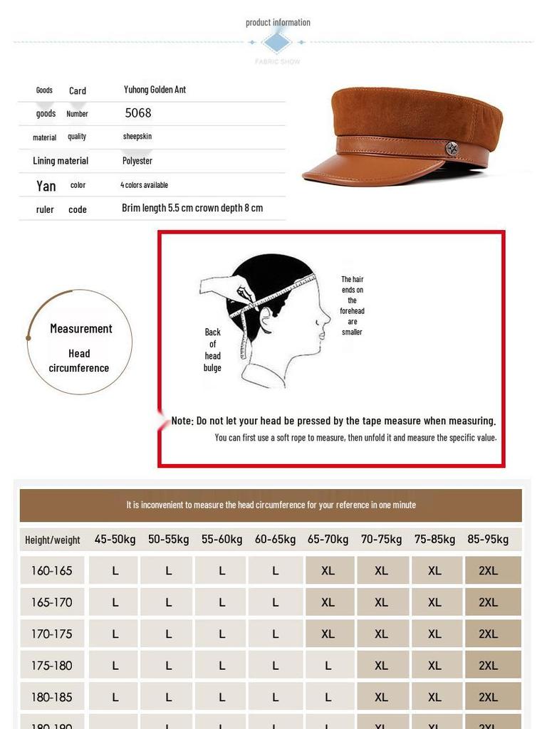 Korean Style Unisex Lambskin Flat Top Hat - Genuine Leather, Trendy, Youth Student Design, Casual, Face-Slimming Look