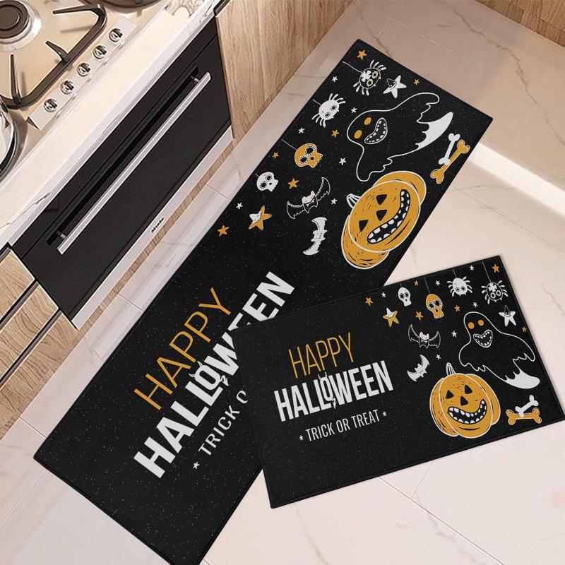 1 Stück/2 Stück Happy Halloween Kürbis Hexe Küchenbodenmatte Waschküche Rutschfeste Matte Eingangstürmatte Festivaldeko Willkommensläufer