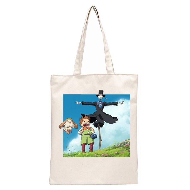 Sac Fourre-tout Toile - Dessin Animé Graphique Visage - Blanc Cassé - Taille Medium - Neuf Sans étiquette