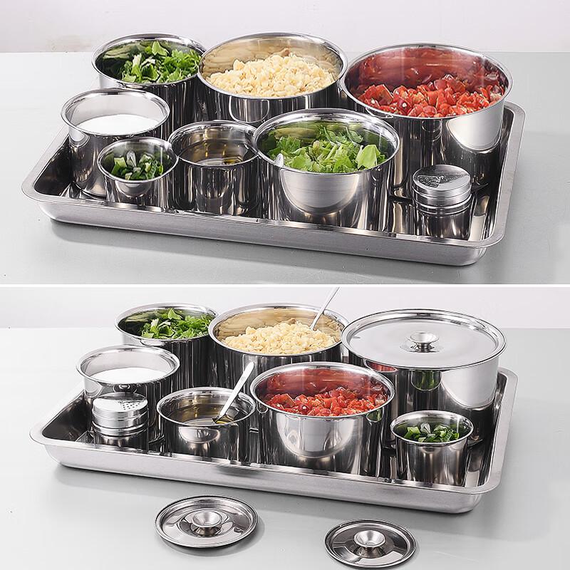 12cm Commercial Extra Thick Stainless Steel Seasoning Pot with Lid
