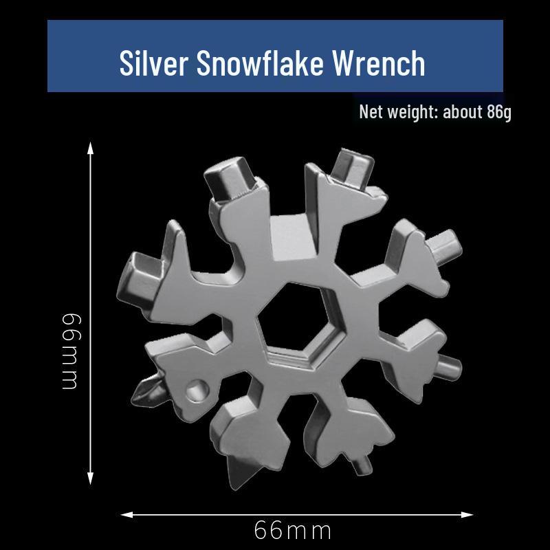 Multifunctional Outdoor Snowflake Wrench: Octagonal Tool, Emergency Screwdriver & Bottle Opener