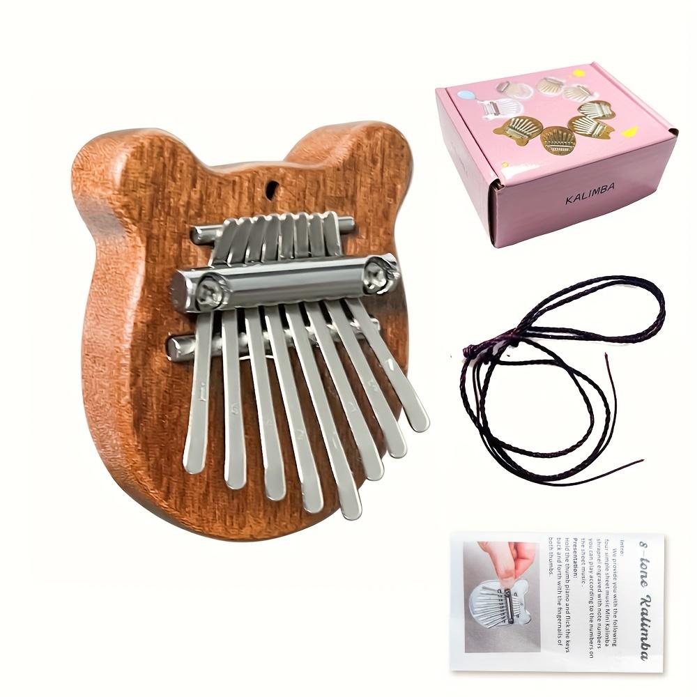 Mini Kalimba Thumb Piano 8 Key Wooden Finger Piano With Lanyard Perfect Gift Ideal For Friends Valentine'S Day Beginners Adults