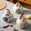 Creative Rooster Ceramic Spice Jar, Large Capacity Seasoning Container, Kitchen Storage & Pepper Holder