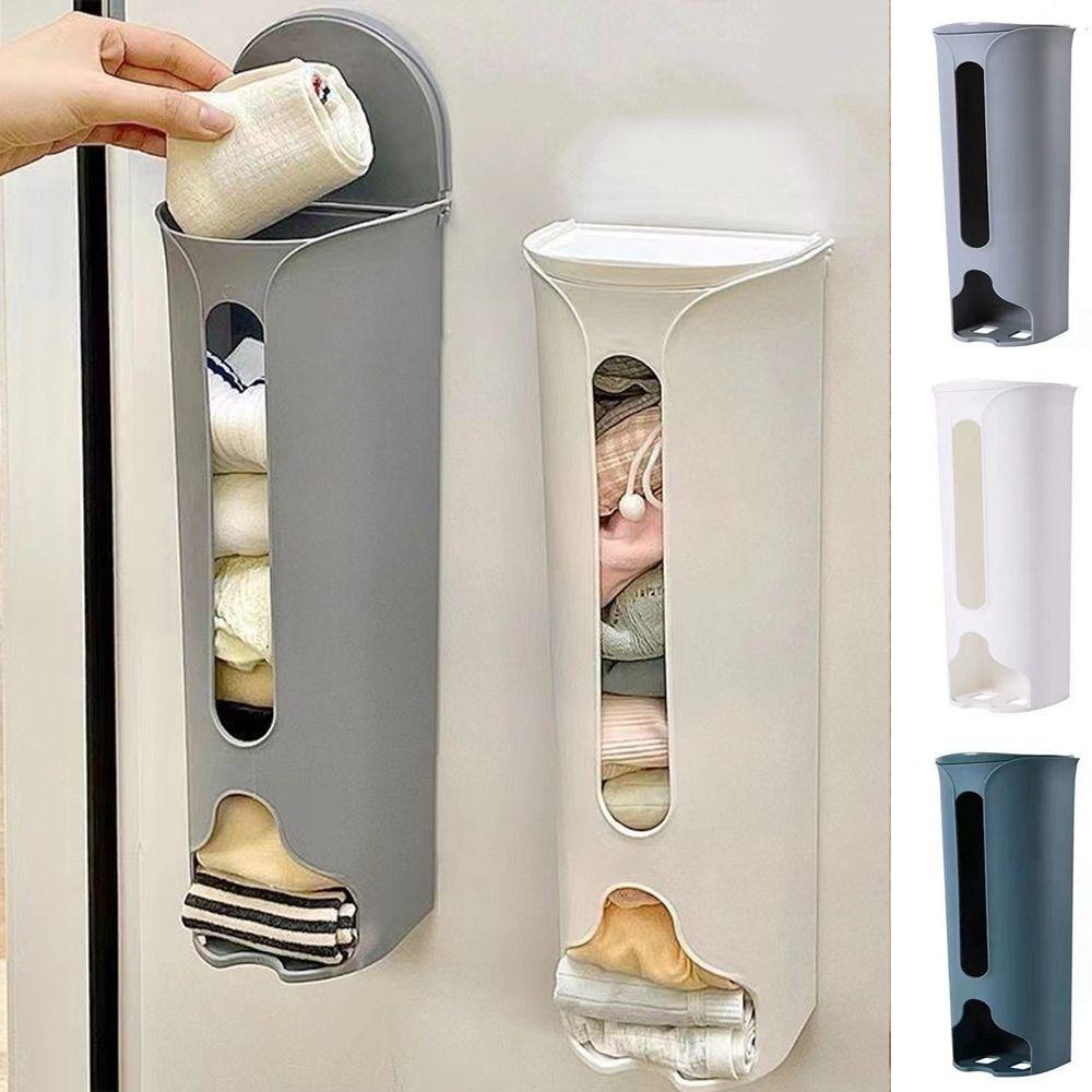 Plastic Grocery Bag Dispenser Large Capacity Trash Bags Dispenser Garbage Bag Storage Box Kitchen