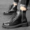 Fashion Luxury Brand Fashion Motorcycle Boots New Arrival Leather Winter Boots Men S Boots 2024 Male Comfortable High Top Walking Shoe