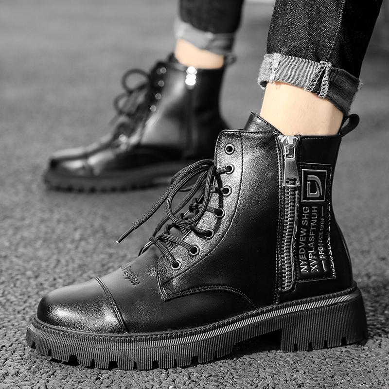 Fashion Luxury Brand Fashion Motorcycle Boots New Arrival Leather Winter Boots Men S Boots 2024 Male Comfortable High Top Walking Shoe