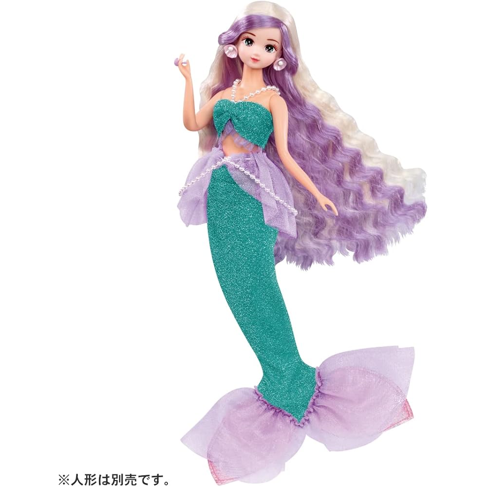 Takara Tomy Licca Mermaid Beach Dress Outfit for Dolls Playset Toy for Ages 3 and Up