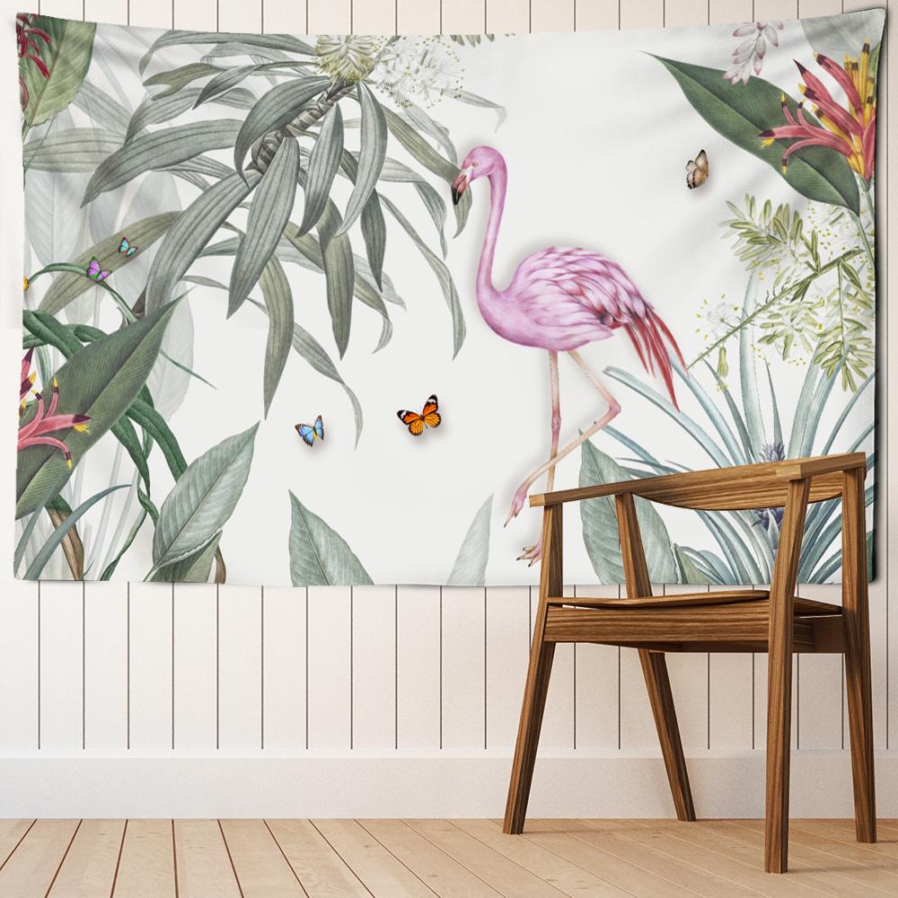 Plante tropicale Păsări Tapiserie suspendată pe perete Psihedelice Animale mistice Hippie Tapiz Boho Home Decor camere pentru copii
