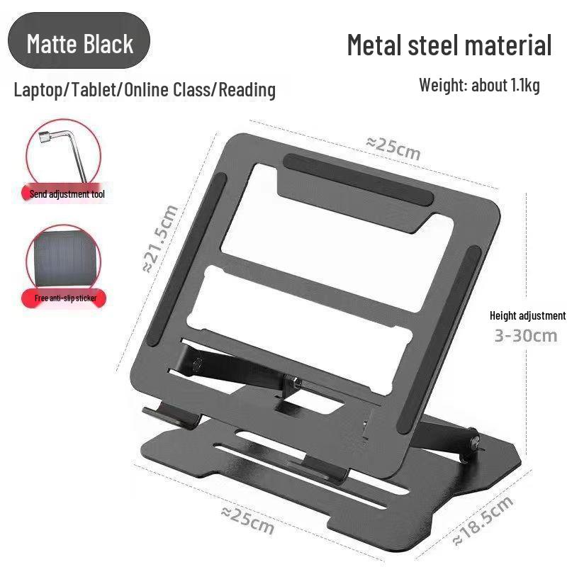 

Foldable Alloy Laptop Stand with Heat Dissipation for Notebooks and Tablets - Silver, No Installation Needed.
