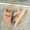 Women' & Slip-On Open-Toe Sandals with Elastic Crinkle Strap - Low Heel Sole Beach Slippers  Women Shoes