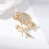 Lady Clothes Brooch Ginkgo Shape Bag Faux Pearl Decor Leaf Coat Collar Hat Scarf