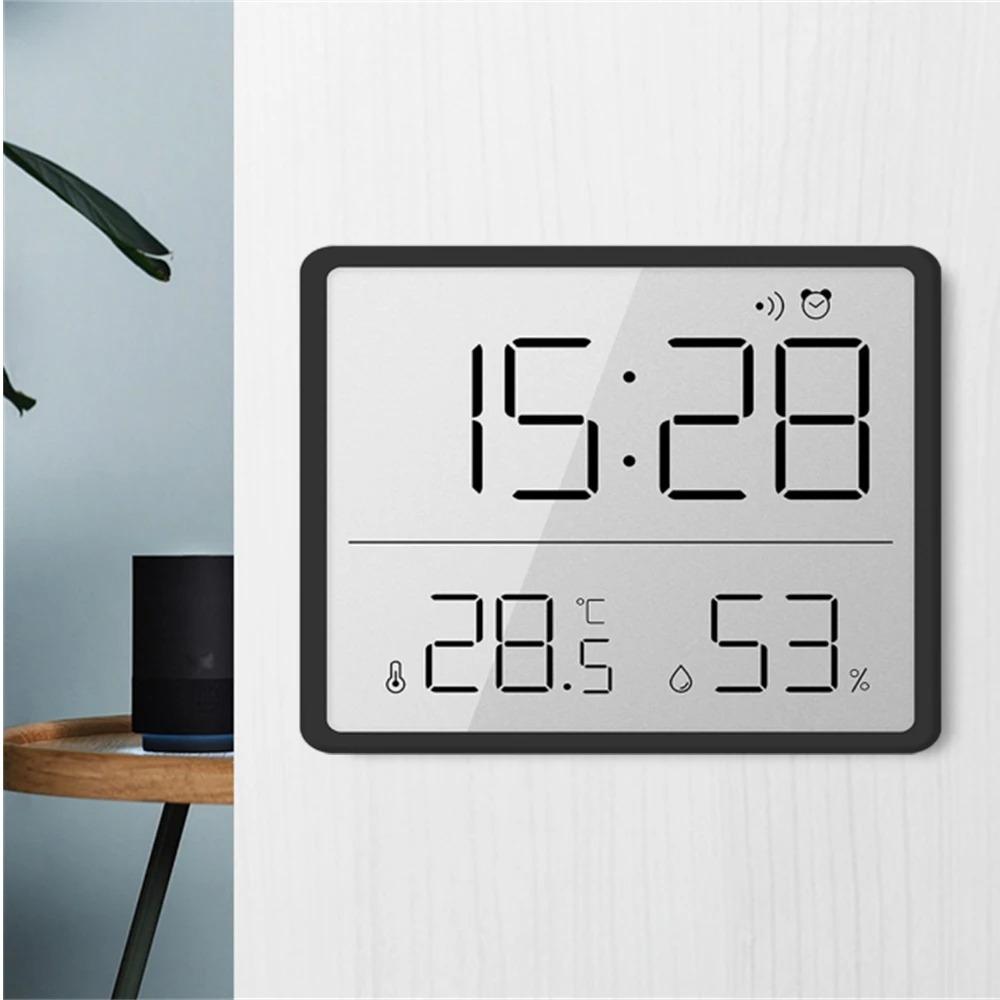 Magnetic Digital Alarm Clock Display Screen Table Clock Mini Temperature Hygrometer  Bedroom