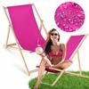 Garden Folding Wooden Beach Sun Lounger Pink Made of Beech Wood
