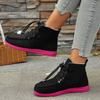 European and American large-size new single shoes, spring and autumn high-top flat-bottom lace-up casual sports shoes and short boots