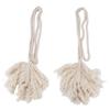 2Pcs Cotton Rope Curtain Tiebacks Leaf Shaped Tassel Curtain Clips Rope Straps for Curtain