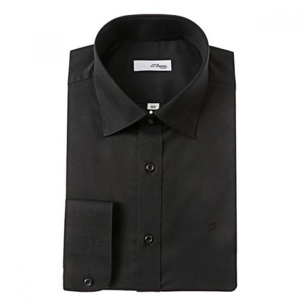 S.t. Dupont Long Sleeve Regular Fit Stretch Black Shirt Se5fm12ls905sbk 95
