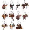 Portachiavi Forma Sella da Cowboy Western per Cavallo Ciondolo Acrilico Portachiavi da Appendere Decorazione Portachiavi per Auto Regali Non 3D