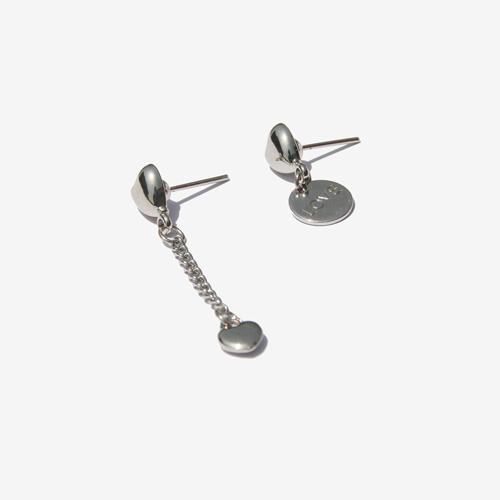 Rush Off Double Heart Unbal Earring