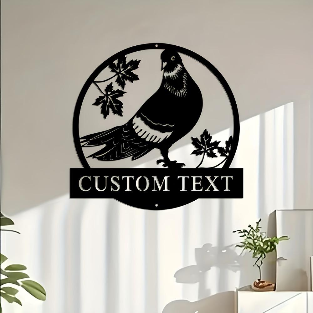 Unique Custom Metal Pigeon Wall Decor Outdoor Garden Sign Bird Ornament