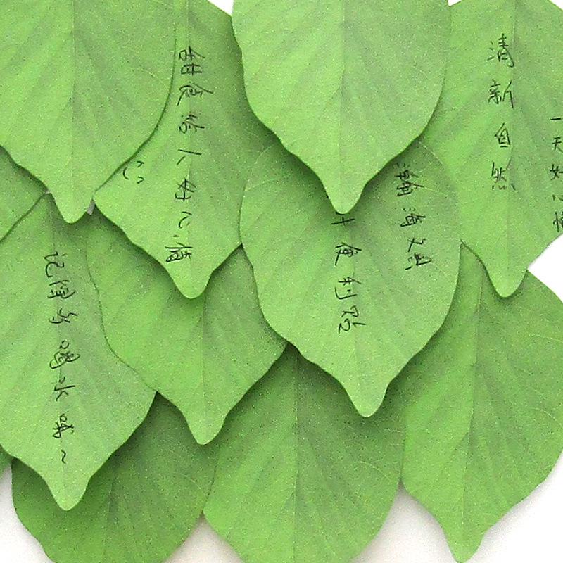 Kawai Stationery Simulated Tree Leaf Sticky Notes Simple Pad Message Stickers Creative Simple and Convenient Wish N Times Lovely