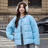 Round Neck Square Quilting Down Jacket Women's Loose Plus Size Outwear