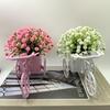 2pcs Mini Bike Pot Decor, Artificial Greenery for Desktop & Room, Cute Home/Office Ornament.