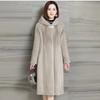 New Winter Imitation Fur Coat Women's Long Imitation Mink Velvet Coat Women's Hooded Thickened and Thin